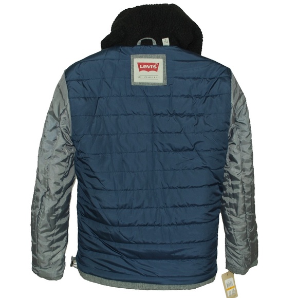 Levi's Sherpa Lined Bomber Jacket Heather Grey - Picture 3 of 5